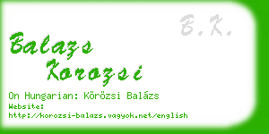 balazs korozsi business card